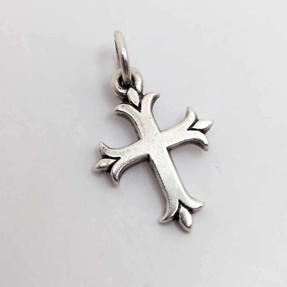 James Avery Signed Flueree Cross Sterling Silver 925 Charm Pendant Retired